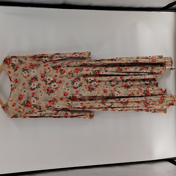 Agnes & Dora Earhart Dress Size Medium Large Beige Floral Print Stretch Dress - Picture 7 of 8